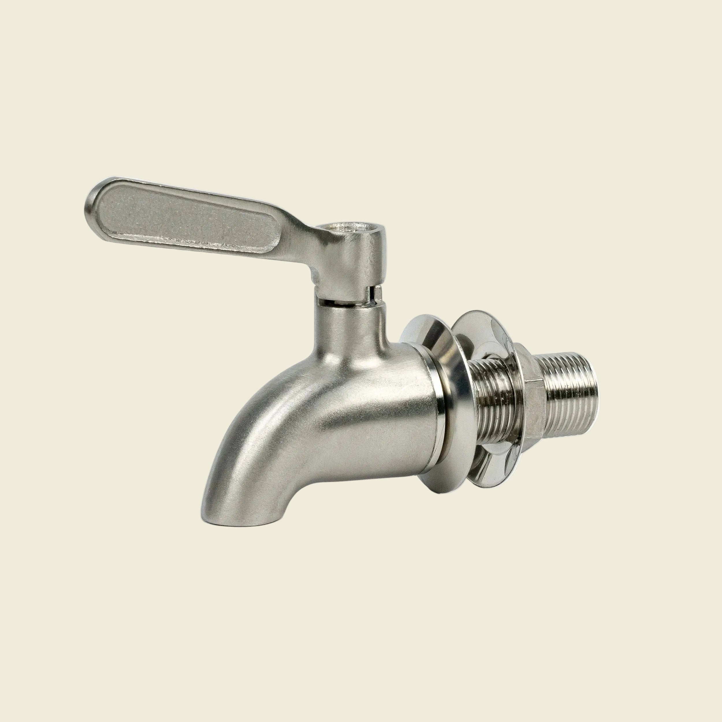Closeup of the metal tap for the Santevia Glass Water System