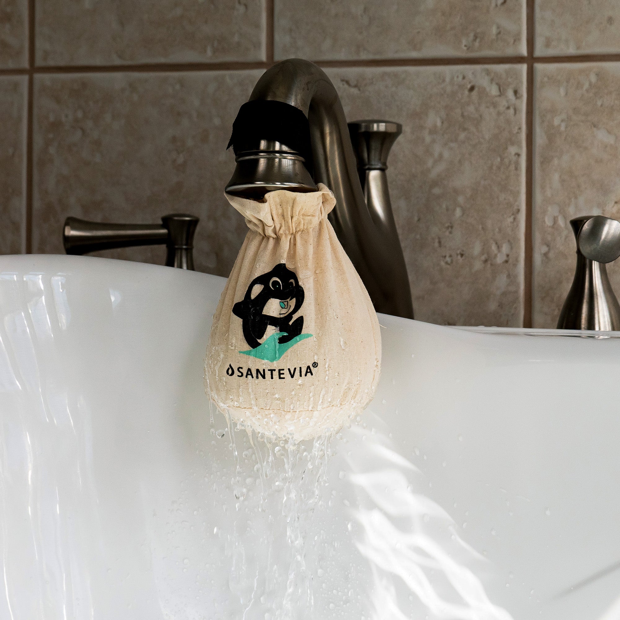 Organic Cotton Bath Faucet Filter by Santevia | Adds Nourishing