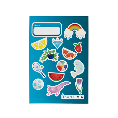 Santevia sticker sheet designed for kids bottle