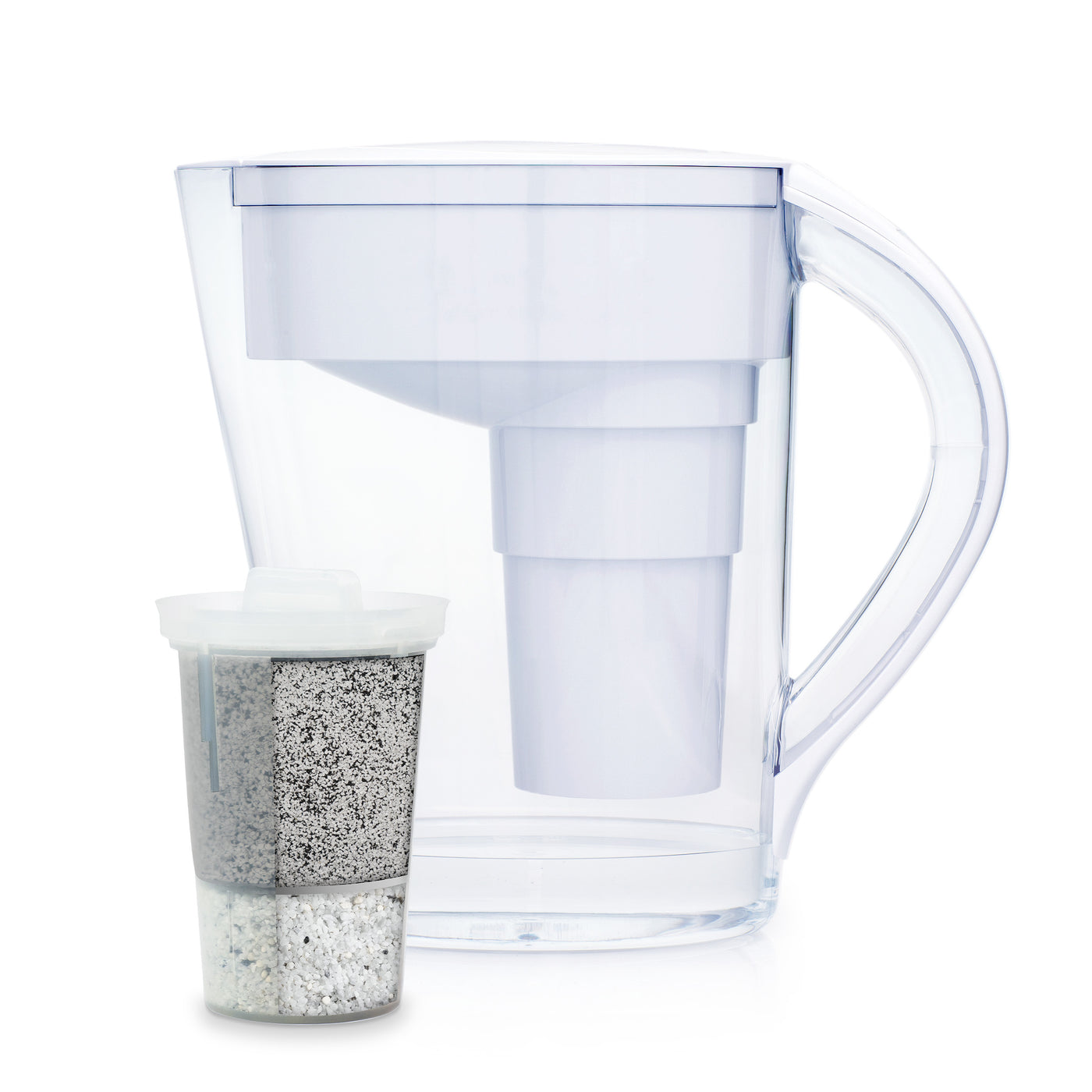 The white Santevia MINA Alkaline Pitcher fluoride filter#color_white