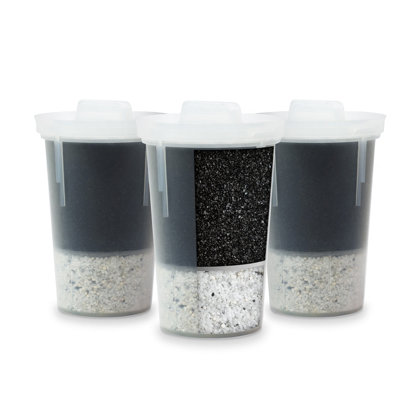 The Santevia MINA Alkaline Pitcher Filters come in a 3 unit value pack