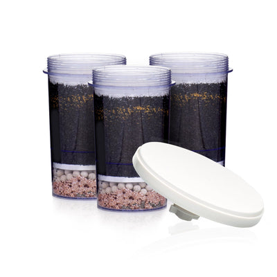 Gravity Water System combo pack c includes 3 5-Stage Filters and 1 Ceramic Pre-filter