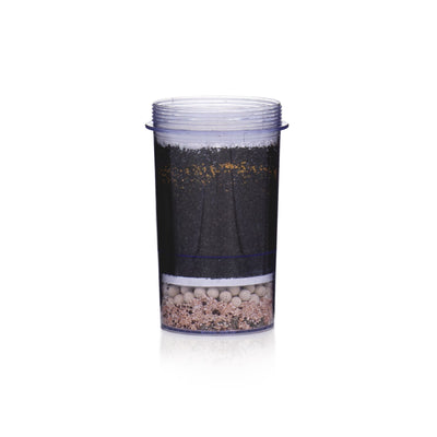 The Santevia Gravity Water System 5-stage Filter will raise the pH level by 2.0, filter lead and chlorine, and add calcium & magnesium.#filter-type_5-stage-filter