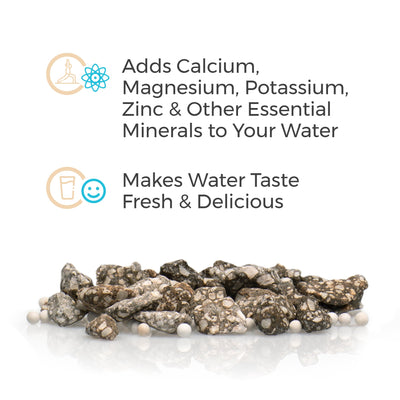 The Santevia Gravity Water System Mineral Stones add calcium, magnesium, potassium, zinc and other essential mineral to your water.